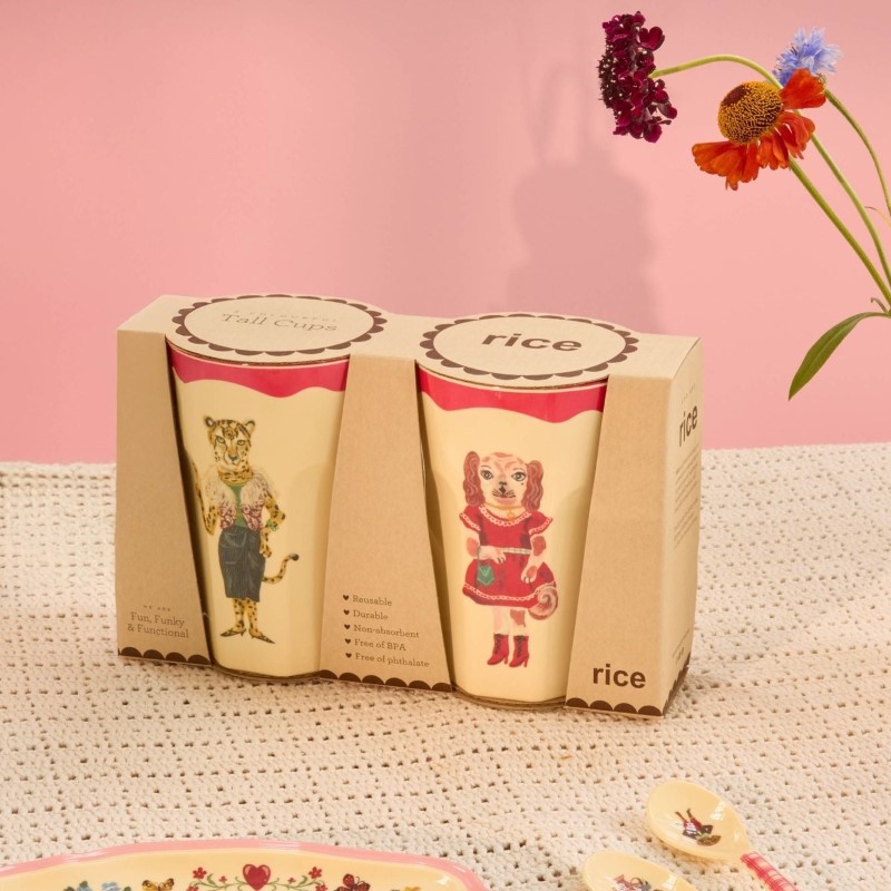 rice & Nathalie Lete Melamine Cup Tall 2set*RED